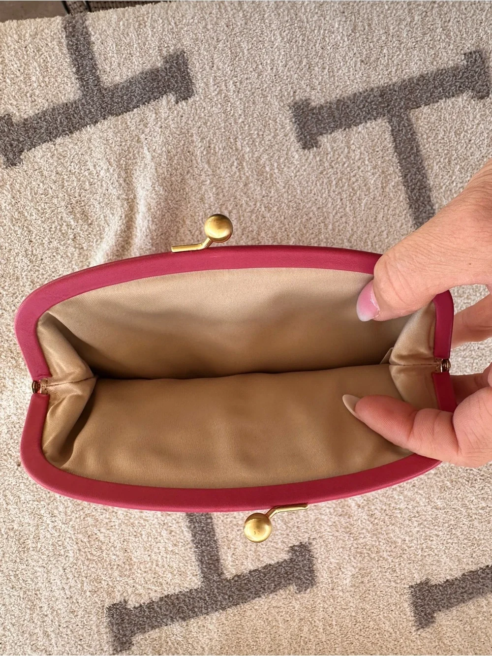 Coach Coral Pink Pebbled Leather Shoulder Bag with Gold Hardware